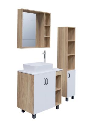 Столешница для ванной под раковину Grossman МДФ ФЛАЙ-80 см белая